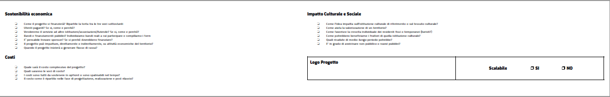 Canvas Innovazione Culturale impatti